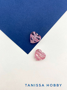 Бусина лэмпворк сердце розовый, штука, Х256