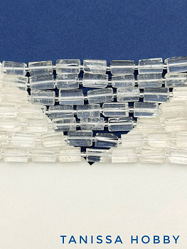 Горный хрусталь цилиндр огранка, 12х7мм, нить, Б317