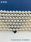 Жемчуг Майорка, кремовый жемчужный, 6мм, нить, МА252