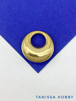 Подвеска бублик объемный круг, 25мм, сталь, позолота, Ш424