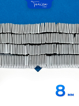 Гематин гематит квадрат 8мм, 1/2 нити, ГТ051