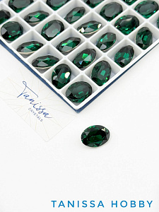 Кристалл овал Oval, Emerald, 14х10мм, Tanissa Crystals, СТ523