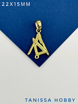 Подвеска коннектор линейка профессия учитель, позолота, Ю012