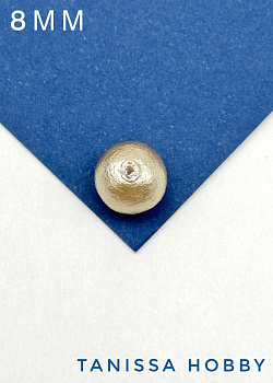 Хлопковый жемчуг 8мм, золото. Япония. ЖХ39