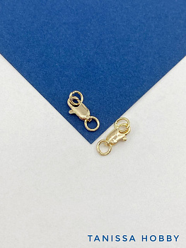 Карабин замок лобстер 9х5мм, позолота, КР019