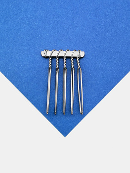 Гребень основа 23х34мм, 5 зубцов, серебро, СВ009