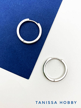 Швензы кольца конго плоские 20мм, толщина 3мм, 20х3мм, родий, 870