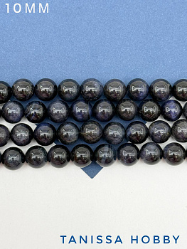 Соколиный глаз, бусины круглые 10мм, 1/2 нити, Б137