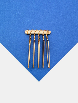 Гребень основа 23х34мм, 5 зубцов, золото, СВ010