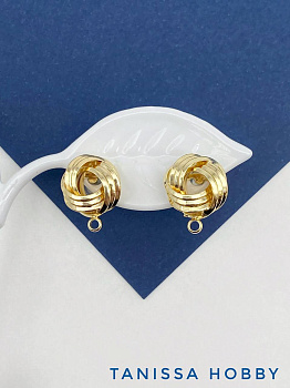 Швензы пусеты вензель, позолота, Е807