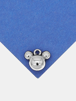 Подвеска микки маус, 9х8мм, родий, С725