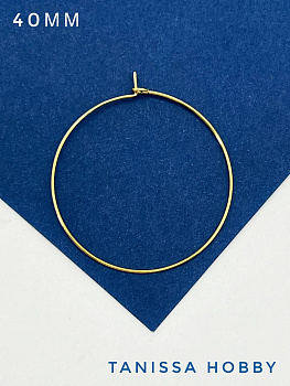 Коннектор кольцо 40мм, разъемная основа, позолота, К605