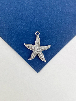 Подвеска морская звезда, 17х16мм, родий, Ю927