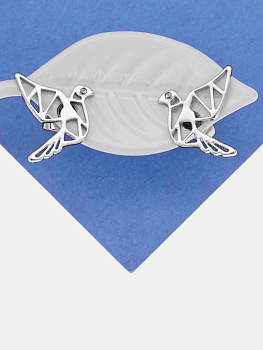 Швензы пусеты птица, голубь мира, родий, 728