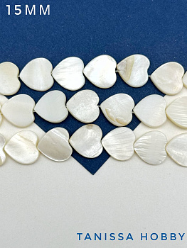 Перламутр бусины сердце, 15мм, 1/2 нити, ПМ099
