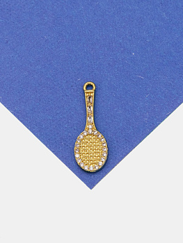 Подвеска теннис ракетка, позолота, Ю809