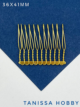 Гребень основа 37х49мм, позолота, Л02