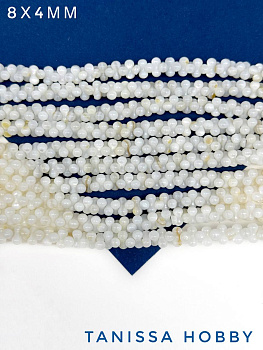 Перламутр бусины фарфаль, 8х4мм, 1/2 нити, ПМ145