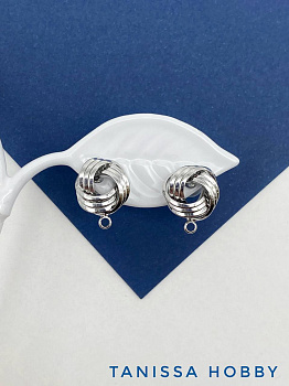 Швензы пусеты вензель, родий, Е801