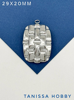 Подвеска плетение прямоугольник, сталь, Ч014