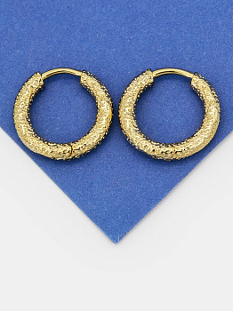 Швензы кольца конго фактурные 18х3мм, позолота, 907