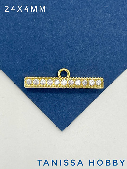 Коннектор концевик многорядный на 11 нитей, позолота, Р319