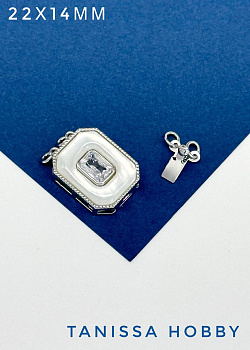 Замок многорядный на 2 нити, разъемный, родий, К115