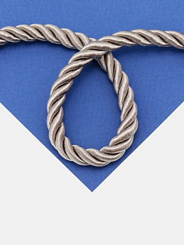 Шнур витой серебро 8мм, метр, Ш037