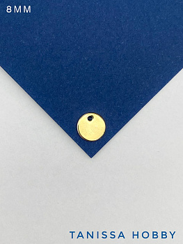 Подвеска круг монетка шильдик, 8мм, позолота, Д105