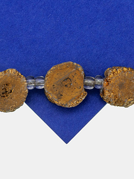 Бусина друза агата, золото, 11-15мм, штука, Б338