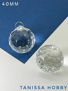 Подвеска шар, интерьерный кристалл, 40мм, хрусталь, ЛС042