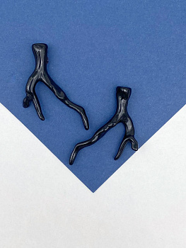 Бусина подвеска коралл, черный, акрил, П206