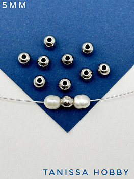Разделители для бусин 5мм, 10шт, сталь, Ч210