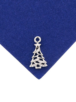 Подвеска елочка 14мм, родий, А802