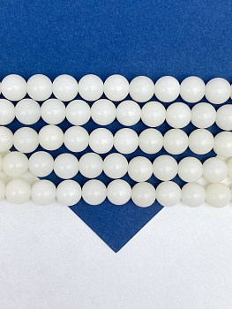 Орех тагуа бусины круглые, молочный, 8мм, 1/2 нити, Б344