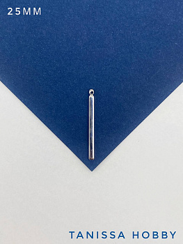 Подвеска палочка 25мм, родий, Ю226