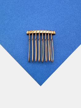 Гребень основа 33х36мм, 8 зубцов, золото, СВ012