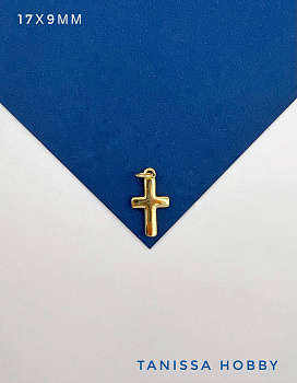 Подвеска крест, 17х9мм, позолота, А109