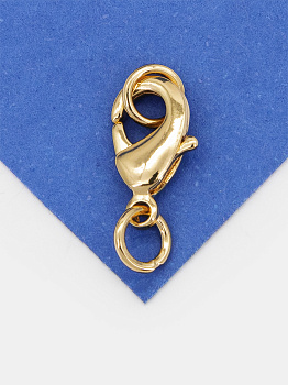 Карабин замок лобстер 12х6мм, позолота, Ю.Корея, К615
