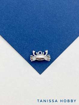 Подвеска морской краб 14х8мм, родий, Д303