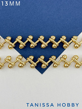 Цепочка зиг-заг, 13мм, 50см, позолота, СН033