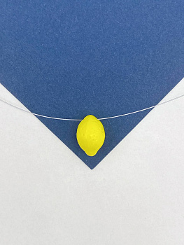 Подвеска лимон, желтый, 14мм, фарфоровая, П220