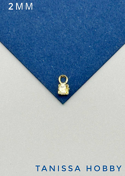 Концевик обжимной для стразовой цепи 2мм, штука, позолота, К021