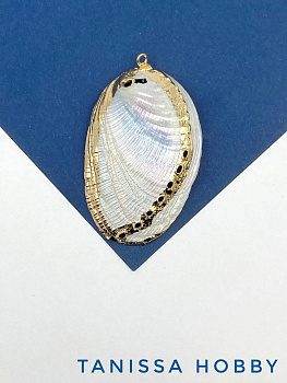 Подвеска ракушка, 33-43мм, позолота, ПМ171