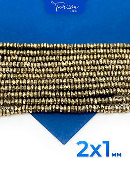 Гематин гематит бусины шайба, диск, огранка, золото, 2мм, нить, ГТ120