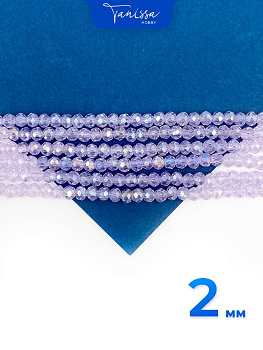 Хрусталь Рондели 2мм, лавандовый, нить, Х490