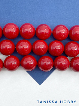 Жемчуг Майорка, круглый, 20мм, красный, ШТУКА, МА270