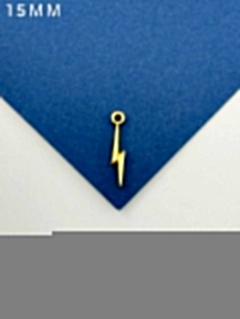 Подвеска молния гроза, 15мм, позолота, Ю124