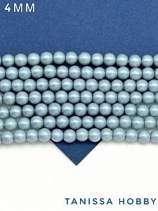 Жемчуг Майорка, голубой, Iridescent Light Blue, 4мм, нить, МА037