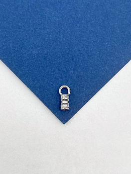 Концевик, 9х3мм, 2мм для цепочки, шнура, жгута, родий, В016